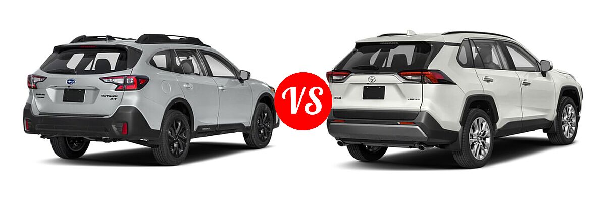 2022 Subaru Outback SUV Onyx Edition XT vs. 2022 Toyota RAV4 SUV Limited - Rear Right Comparison