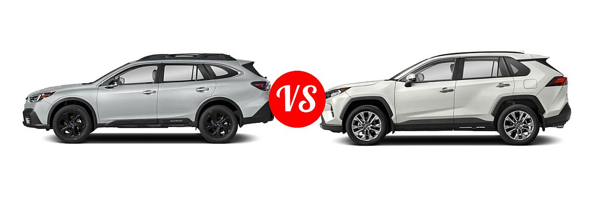 2022 Subaru Outback SUV Onyx Edition XT vs. 2022 Toyota RAV4 SUV Limited - Side Comparison