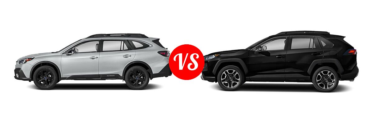 2022 Subaru Outback SUV Onyx Edition XT vs. 2022 Toyota RAV4 SUV Adventure - Side Comparison