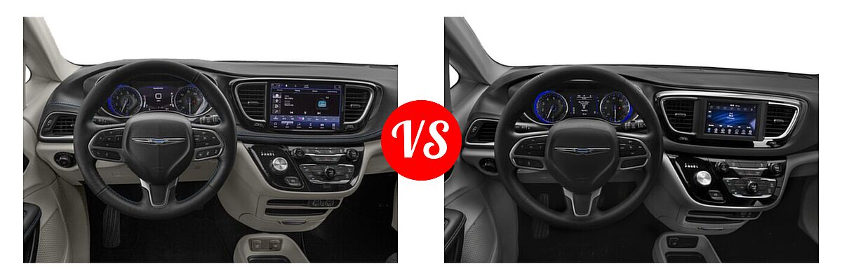 2021 Chrysler Pacifica Minivan Limited / Pinnacle / Touring / Touring L vs. 2021 Chrysler Voyager Minivan L / LX - Dashboard Comparison