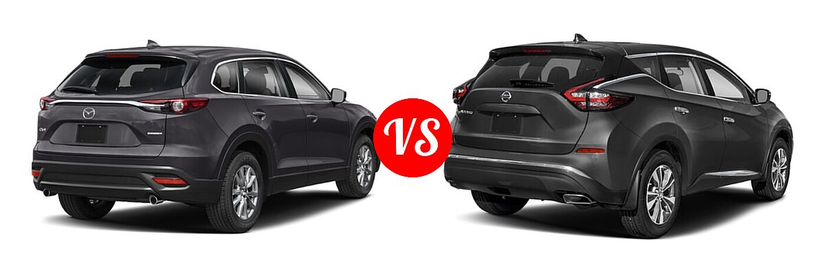 2021 Mazda CX-9 SUV Sport vs. 2021 Nissan Murano SUV S / SV - Rear Right Comparison