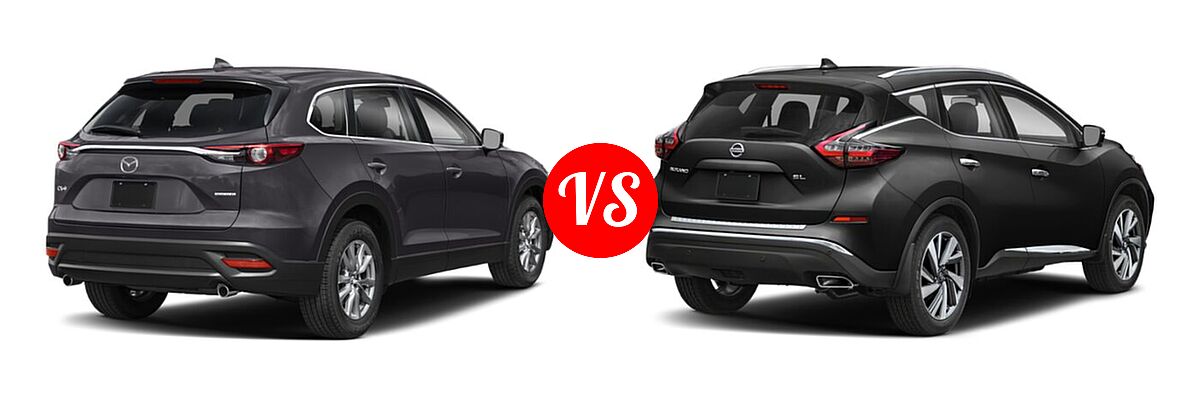 2021 Mazda CX-9 SUV Sport vs. 2021 Nissan Murano SUV Platinum / SL - Rear Right Comparison