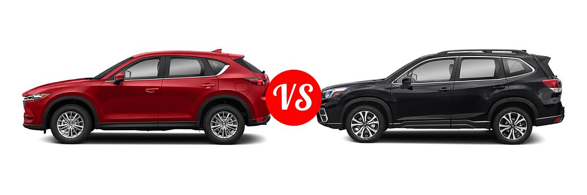 2021 Mazda CX-5 SUV Sport vs. 2021 Subaru Forester SUV Limited - Side Comparison