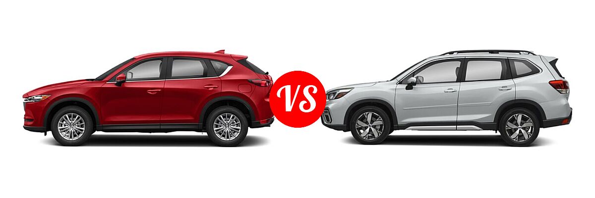 2021 Mazda CX-5 SUV Sport vs. 2021 Subaru Forester SUV Touring - Side Comparison