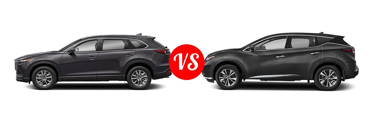 2021 Mazda CX-9 SUV Sport vs. 2021 Nissan Murano SUV S / SV - Side Comparison