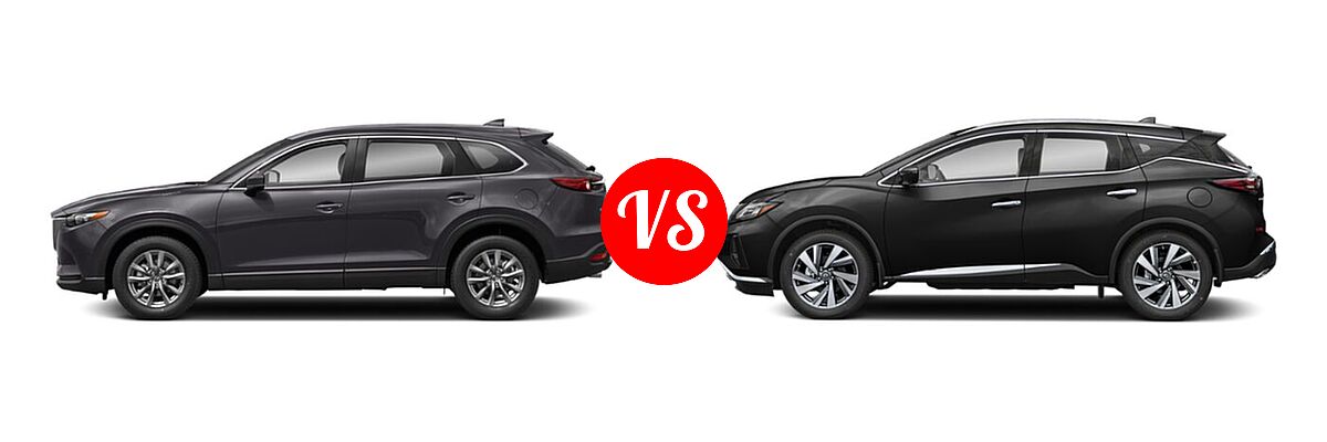 2021 Mazda CX-9 SUV Sport vs. 2021 Nissan Murano SUV Platinum / SL - Side Comparison
