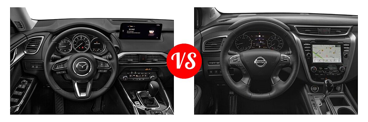 2021 Mazda CX-9 SUV Sport vs. 2021 Nissan Murano SUV Platinum / SL - Dashboard Comparison