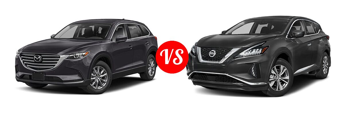 2021 Mazda CX-9 SUV Sport vs. 2021 Nissan Murano SUV S / SV - Front Left Comparison