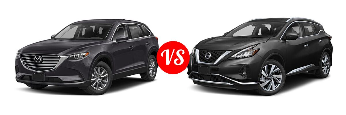 2021 Mazda CX-9 SUV Sport vs. 2021 Nissan Murano SUV Platinum / SL - Front Left Comparison
