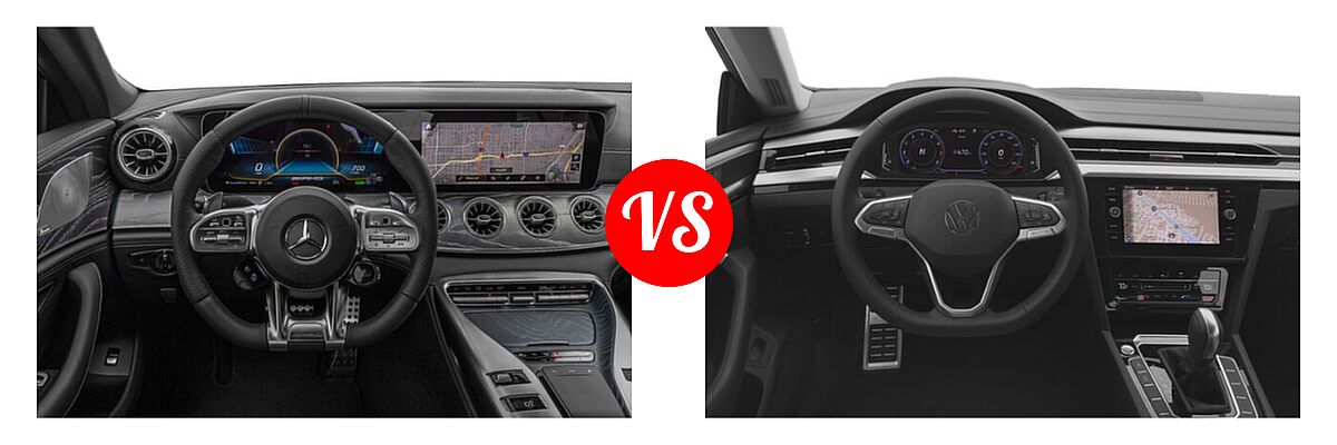 2021 Mercedes-Benz AMG GT Hatchback AMG GT 43 vs. 2021 Volkswagen Arteon Hatchback SE - Dashboard Comparison