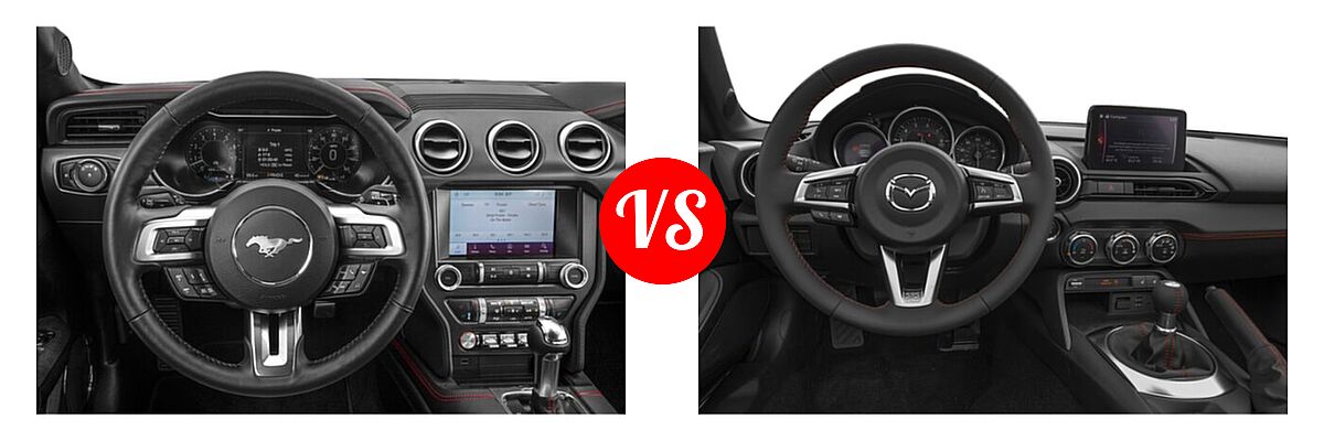 2021 Ford Mustang Convertible GT Premium vs. 2021 Mazda MX-5 Miata RF Convertible Grand Touring - Dashboard Comparison