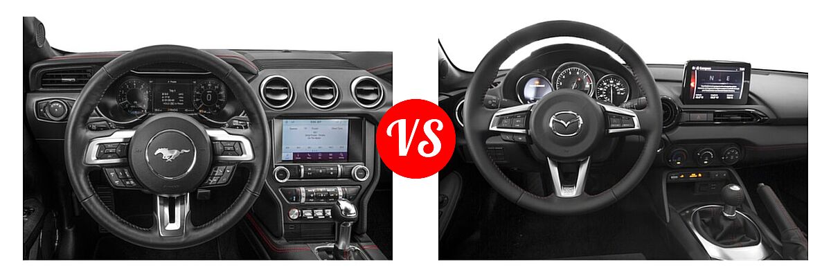 2021 Ford Mustang Convertible GT Premium vs. 2021 Mazda MX-5 Miata RF Convertible Club - Dashboard Comparison