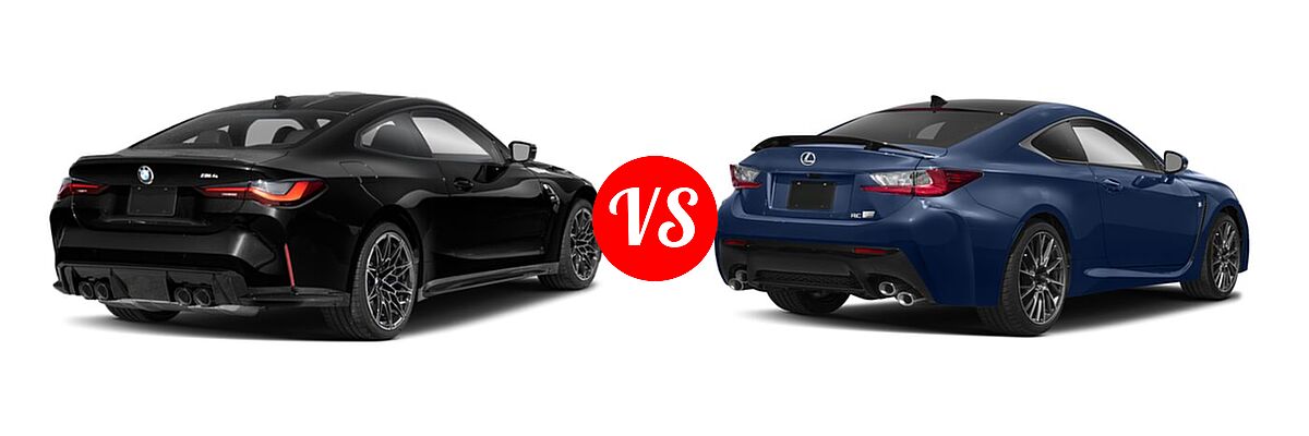 2021 BMW M4 Coupe Competition / Coupe vs. 2018 Lexus RC F Coupe RWD - Rear Right Comparison