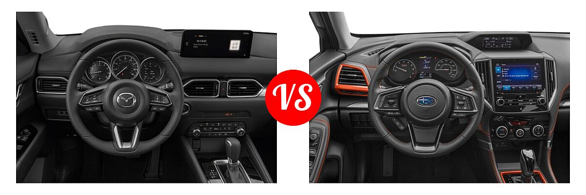 2021 Mazda CX-5 SUV Touring vs. 2021 Subaru Forester SUV Sport - Dashboard Comparison