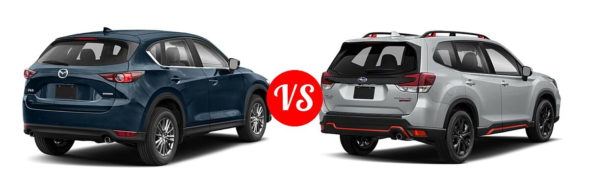 2021 Mazda CX-5 SUV Touring vs. 2021 Subaru Forester SUV Sport - Rear Right Comparison
