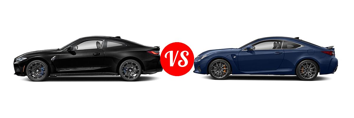 2021 BMW M4 Coupe Competition / Coupe vs. 2018 Lexus RC F Coupe RWD - Side Comparison