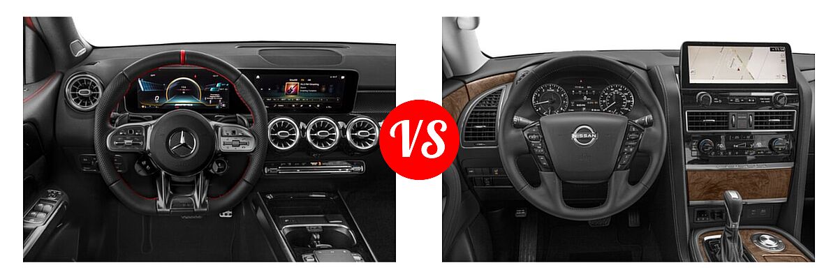 2021 Mercedes-Benz GLB-Class 35 AMG SUV AMG GLB 35 vs. 2021 Nissan Armada SUV SL - Dashboard Comparison