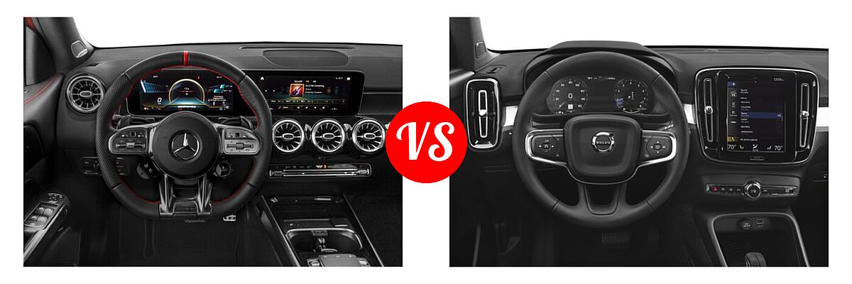 2021 Mercedes-Benz GLB-Class 35 AMG SUV AMG GLB 35 vs. 2019 Volvo XC40 SUV Momentum / R-Design - Dashboard Comparison
