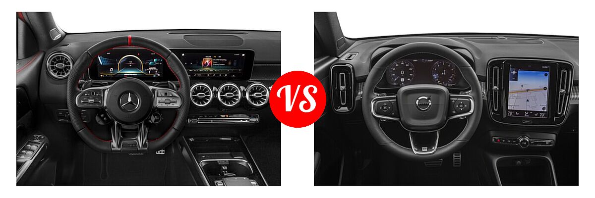 2021 Mercedes-Benz GLB-Class 35 AMG SUV AMG GLB 35 vs. 2019 Volvo XC40 SUV R-Design - Dashboard Comparison
