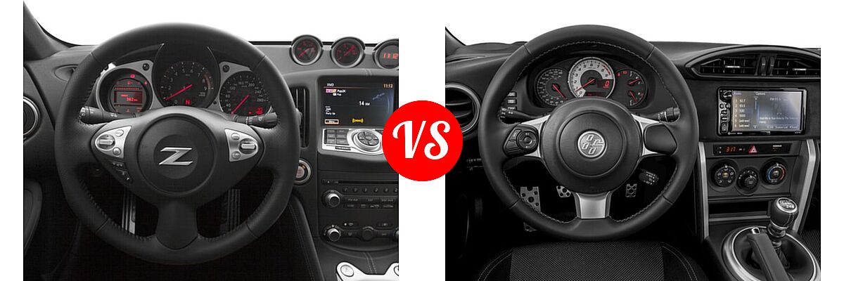2017 Nissan 370Z Coupe Coupe Auto / Coupe Manual / Sport / Sport Tech / Touring vs. 2017 Toyota 86 Coupe 860 Special Edition - Dashboard Comparison