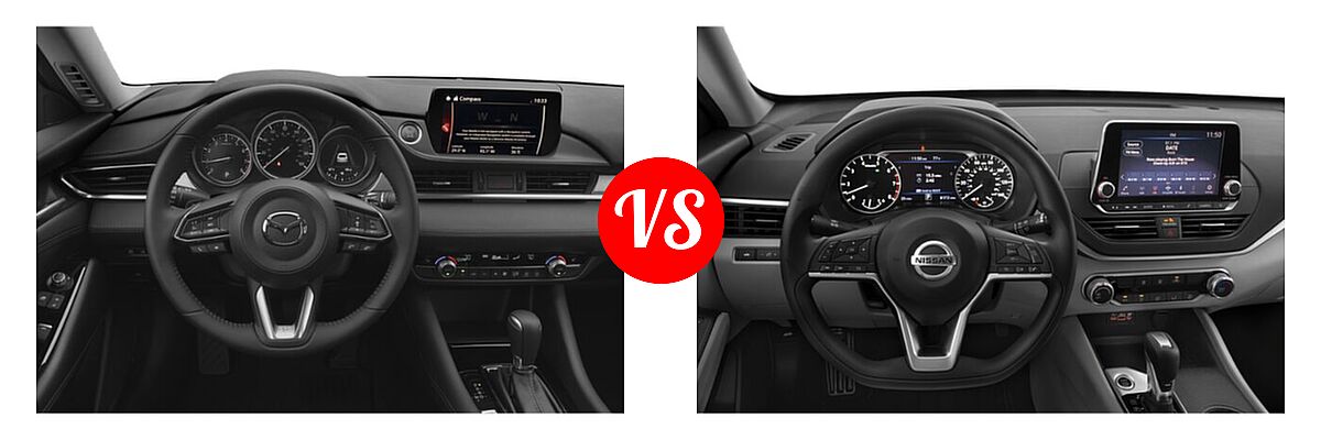 2021 Mazda 6 Sedan Grand Touring vs. 2021 Nissan Altima Sedan 2.5 S - Dashboard Comparison