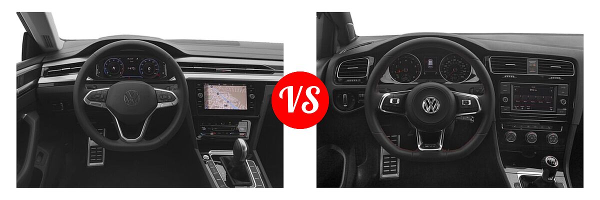 2021 Volkswagen Arteon Hatchback SE vs. 2021 Volkswagen Golf GTI Hatchback S - Dashboard Comparison