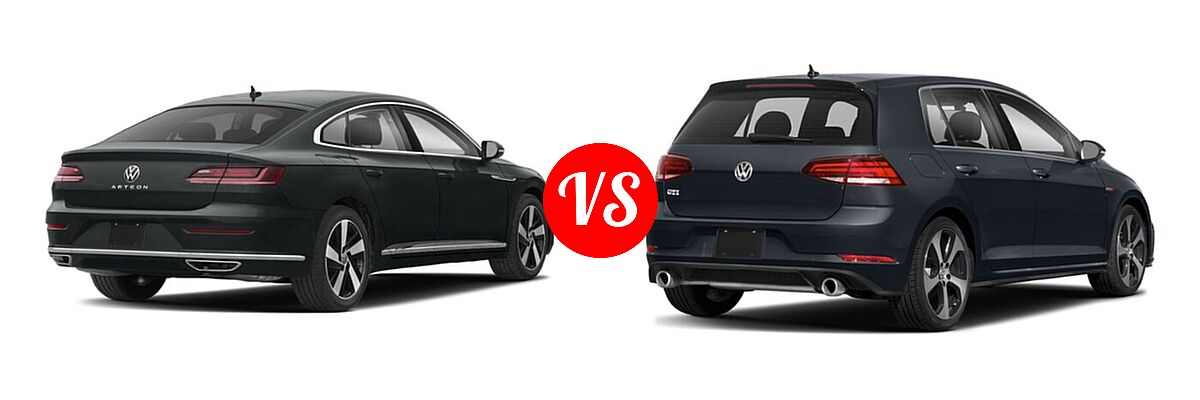 2021 Volkswagen Arteon Hatchback SE vs. 2021 Volkswagen Golf GTI Hatchback S - Rear Right Comparison