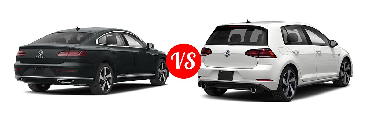 2021 Volkswagen Arteon Hatchback SE vs. 2021 Volkswagen Golf GTI Hatchback Autobahn / SE - Rear Right Comparison