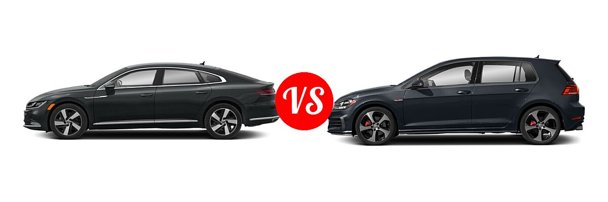 2021 Volkswagen Arteon Hatchback SE vs. 2021 Volkswagen Golf GTI Hatchback S - Side Comparison