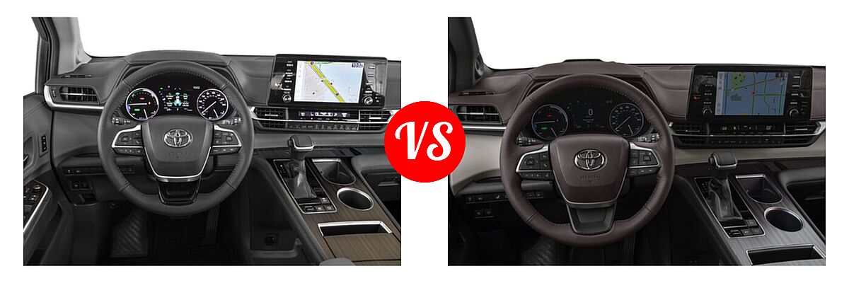 2021 Toyota Sienna Minivan Hybrid Limited vs. 2022 Toyota Sienna Minivan Hybrid Platinum - Dashboard Comparison