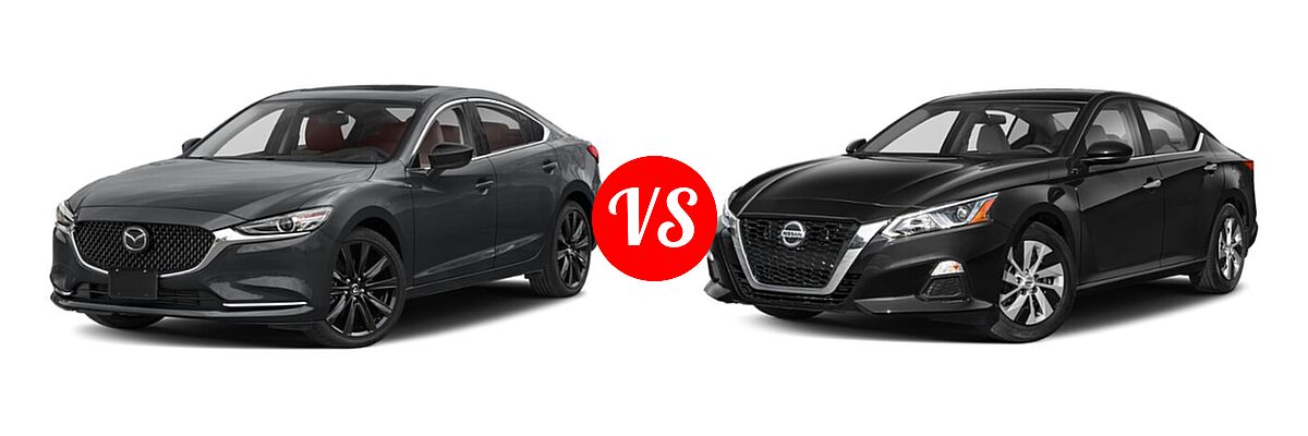2021 Mazda 6 Sedan Carbon Edition vs. 2021 Nissan Altima Sedan 2.5 S - Front Left Comparison