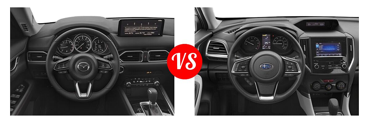 2021 Mazda CX-5 SUV Carbon Edition Turbo vs. 2021 Subaru Forester SUV CVT / Premium - Dashboard Comparison