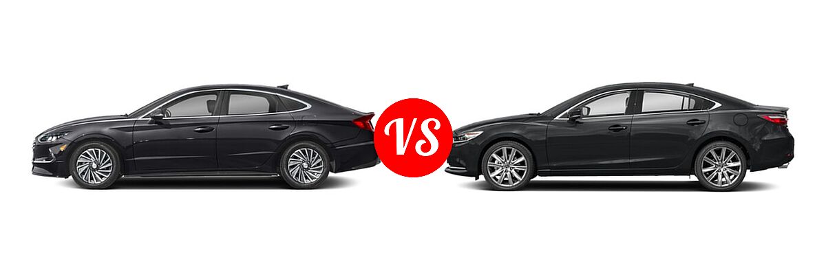 2021 Hyundai Sonata Hybrid Sedan Hybrid SEL vs. 2021 Mazda 6 Sedan Signature - Side Comparison