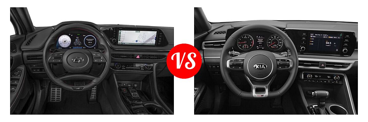 2021 Hyundai Sonata Sedan N Line vs. 2021 Kia K5 Sedan GT-Line - Dashboard Comparison