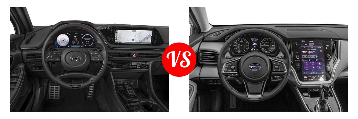 2021 Hyundai Sonata Sedan N Line vs. 2021 Subaru Legacy Sedan Premium - Dashboard Comparison