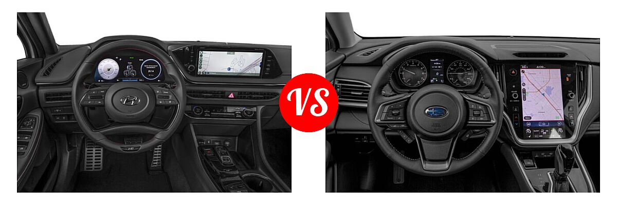 2021 Hyundai Sonata Sedan N Line vs. 2021 Subaru Legacy Sedan Limited - Dashboard Comparison