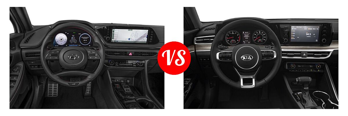 2021 Hyundai Sonata Sedan N Line vs. 2021 Kia K5 Sedan EX - Dashboard Comparison