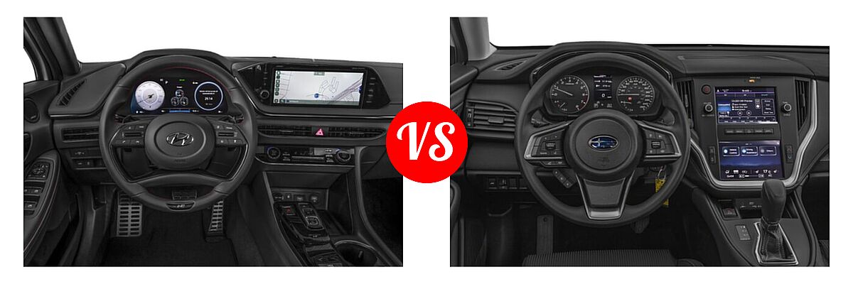 2021 Hyundai Sonata Sedan N Line vs. 2021 Subaru Legacy Sedan CVT / Limited XT / Touring XT - Dashboard Comparison