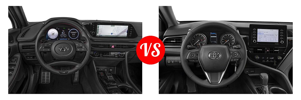 2021 Hyundai Sonata Sedan N Line vs. 2021 Toyota Camry Sedan SE - Dashboard Comparison
