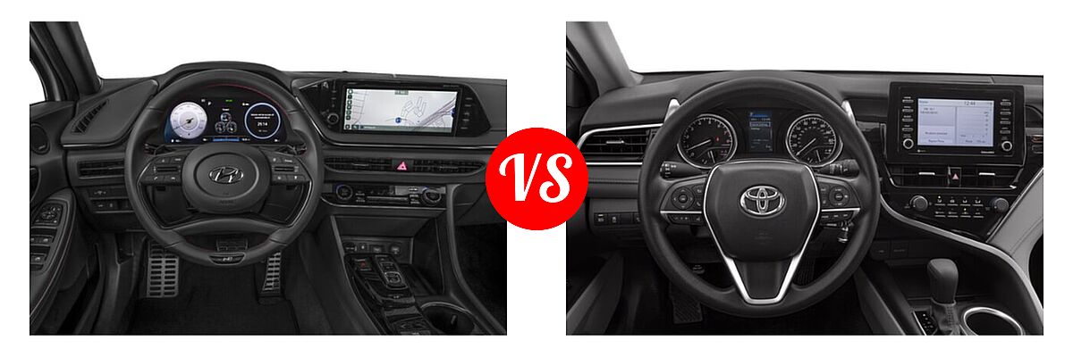 2021 Hyundai Sonata Sedan N Line vs. 2021 Toyota Camry Sedan LE - Dashboard Comparison