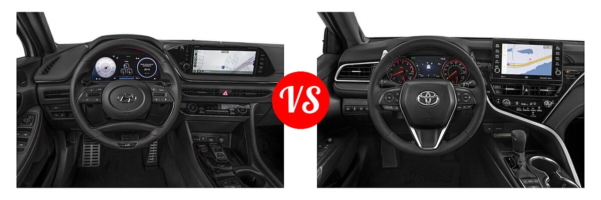 2021 Hyundai Sonata Sedan N Line vs. 2021 Toyota Camry Sedan XSE / XSE V6 - Dashboard Comparison