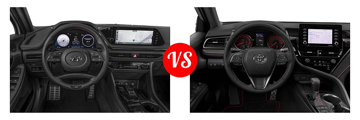 2021 Hyundai Sonata Sedan N Line vs. 2021 Toyota Camry Sedan TRD V6 - Dashboard Comparison