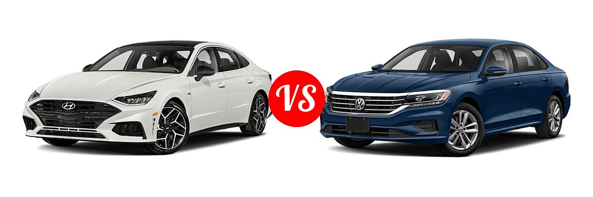 2021 Hyundai Sonata Sedan N Line vs. 2021 Volkswagen Passat Sedan 2.0T S / 2.0T SE - Front Left Comparison