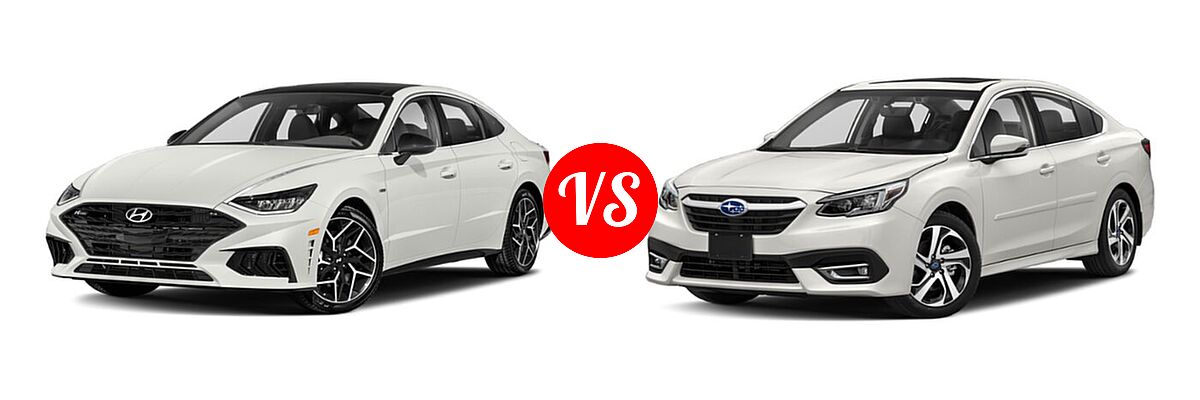 2021 Hyundai Sonata Sedan N Line vs. 2021 Subaru Legacy Sedan Limited - Front Left Comparison