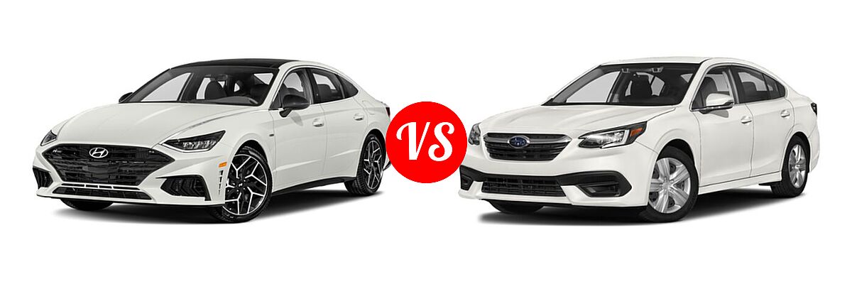 2021 Hyundai Sonata Sedan N Line vs. 2021 Subaru Legacy Sedan CVT / Limited XT / Touring XT - Front Left Comparison