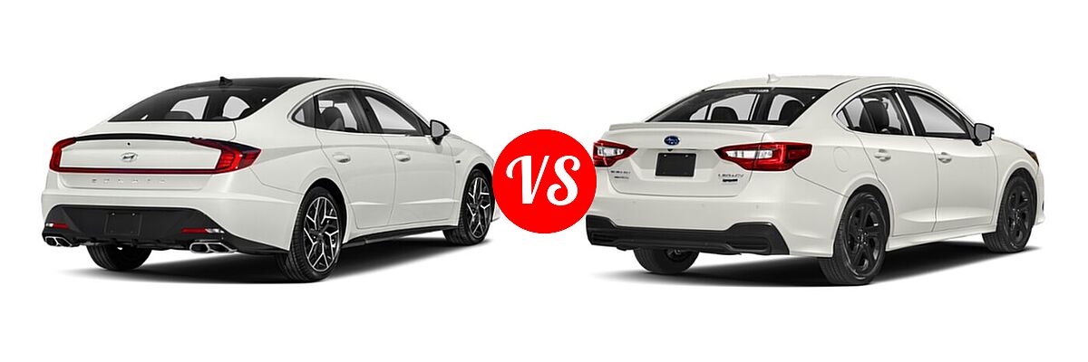 2021 Hyundai Sonata Sedan N Line vs. 2021 Subaru Legacy Sedan Sport - Rear Right Comparison