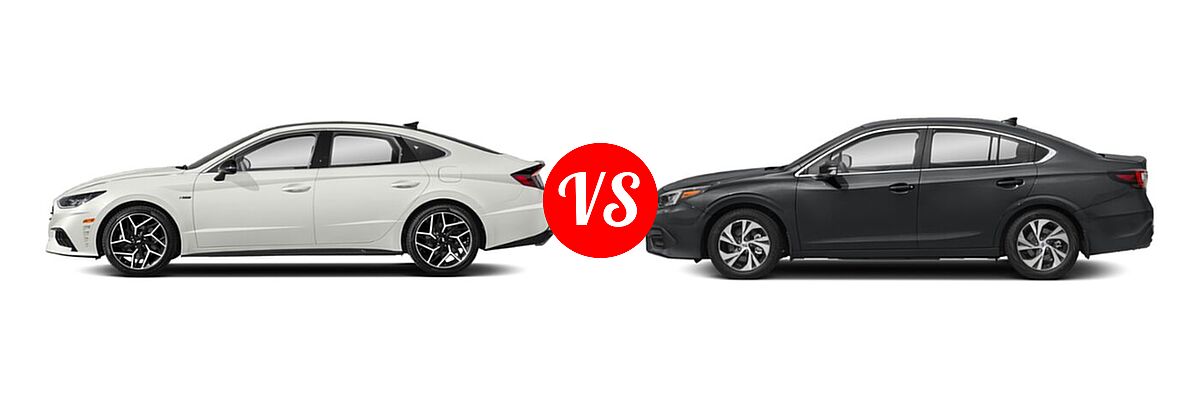 2021 Hyundai Sonata Sedan N Line vs. 2021 Subaru Legacy Sedan Premium - Side Comparison