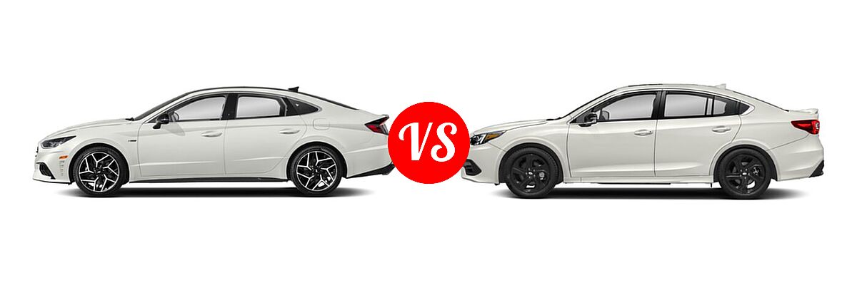 2021 Hyundai Sonata Sedan N Line vs. 2021 Subaru Legacy Sedan Sport - Side Comparison