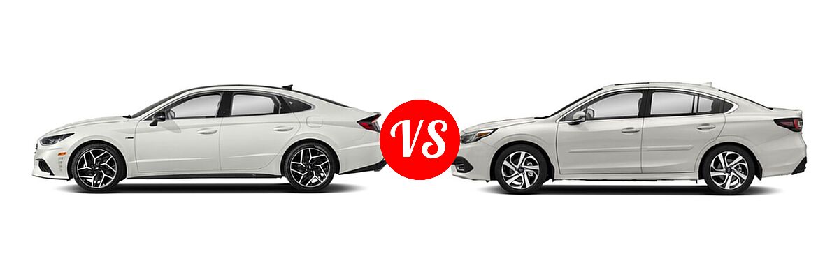 2021 Hyundai Sonata Sedan N Line vs. 2021 Subaru Legacy Sedan Limited - Side Comparison