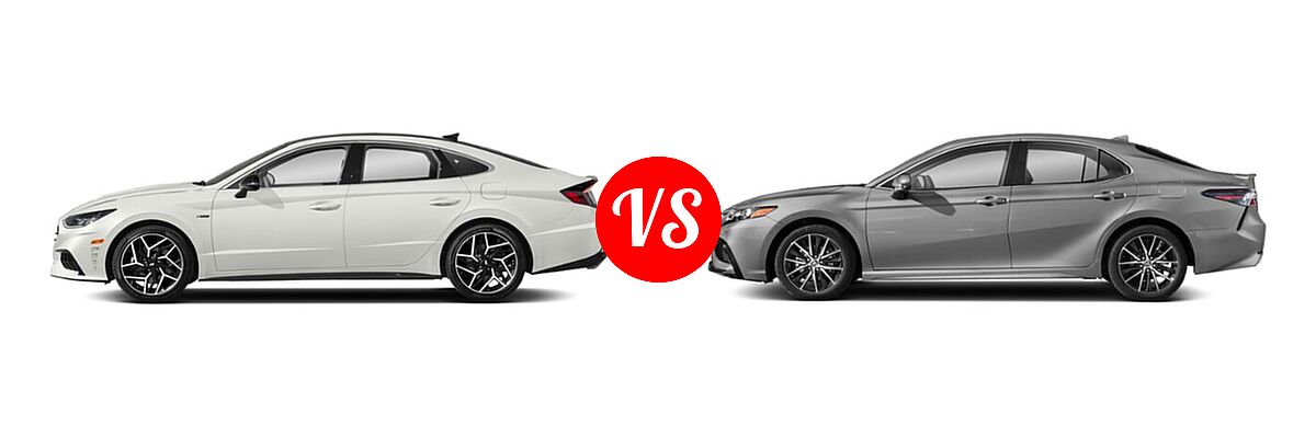 2021 Hyundai Sonata Sedan N Line vs. 2021 Toyota Camry Sedan SE - Side Comparison
